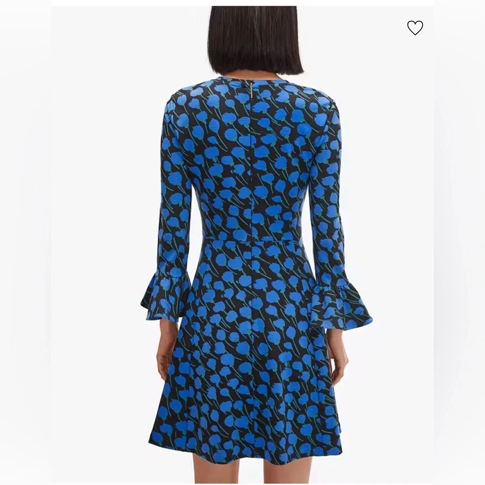 NWOT Kate Spade Seascape Poetic Floral Ponte Bell Sleeve Dress XS